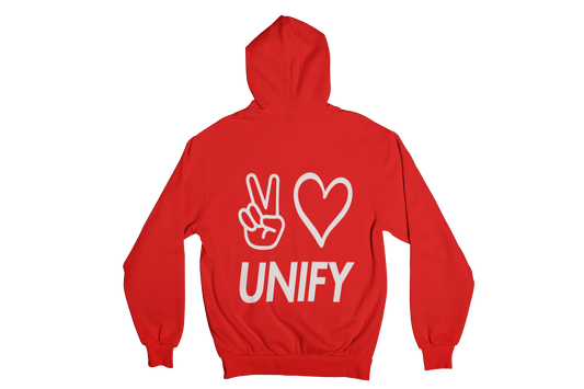 Peace Love Unify Red Hoodie